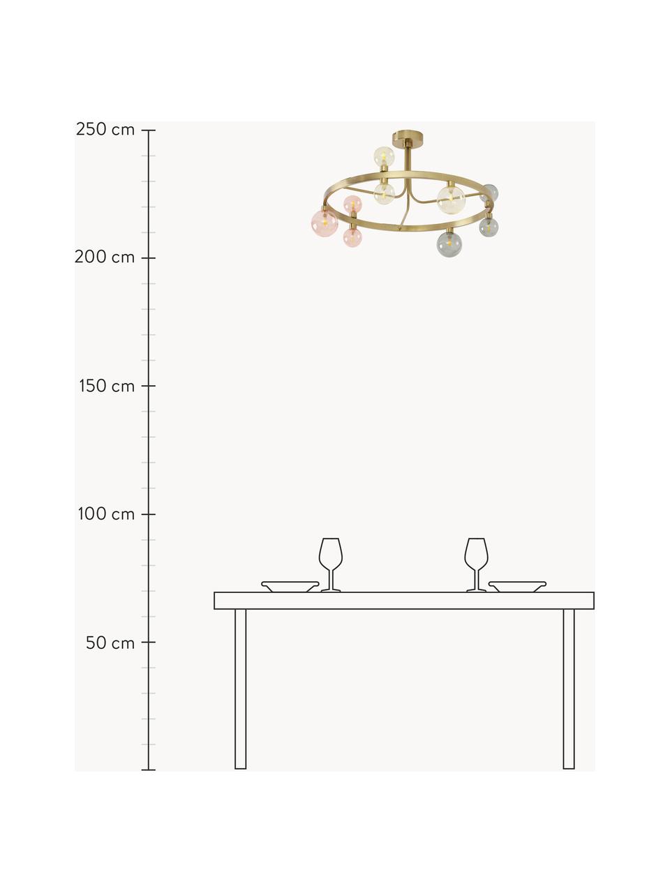 Deckenleuchte Aglaia, Goldfarben, Rosa, Grau, Ø 86 x H 50 cm