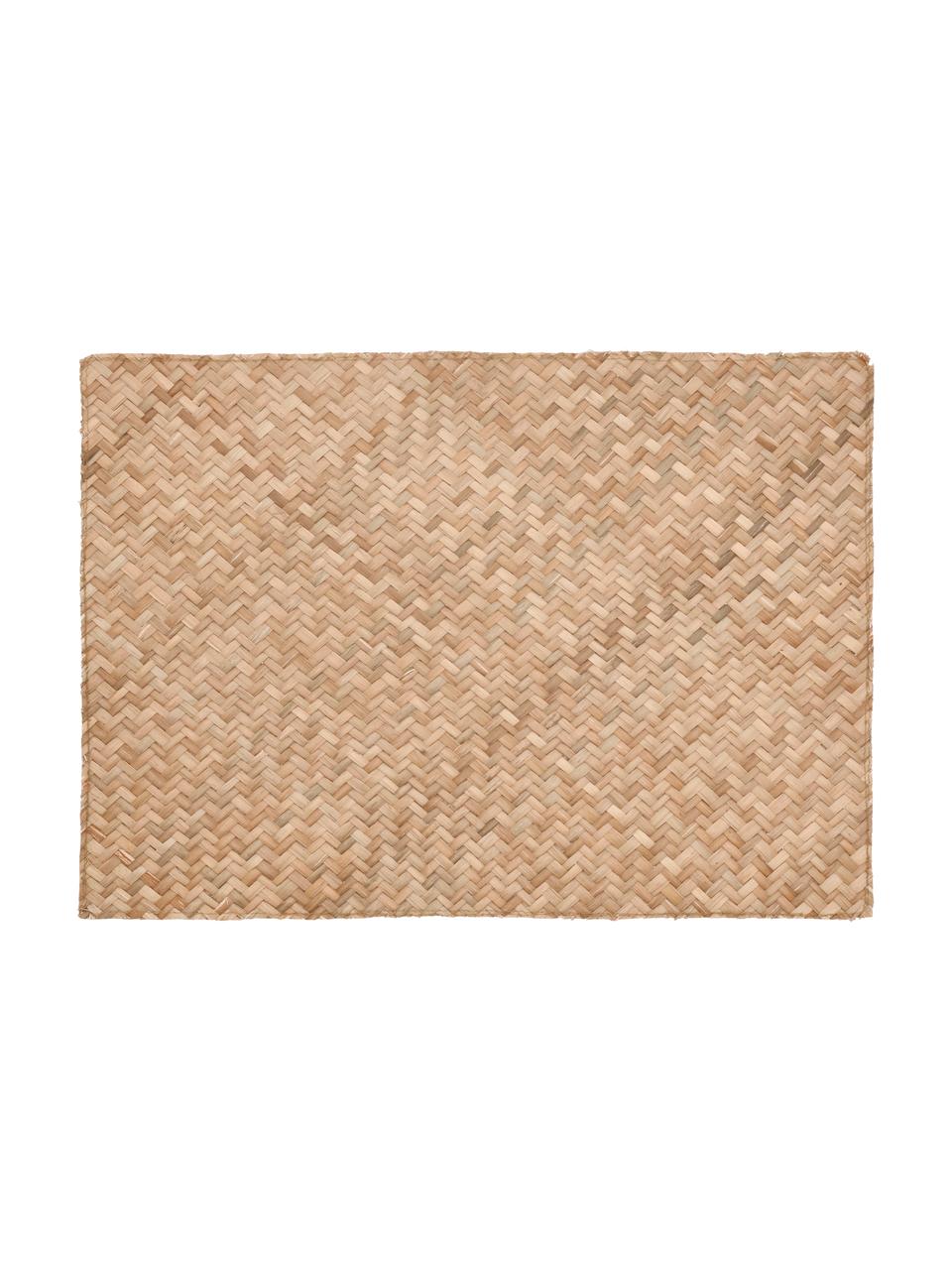 Obdélníkové prostírání z mořské trávy Herringbone, 2 ks, 100 % mořská tráva, Světle hnědá, Š 33 cm, D 48 cm