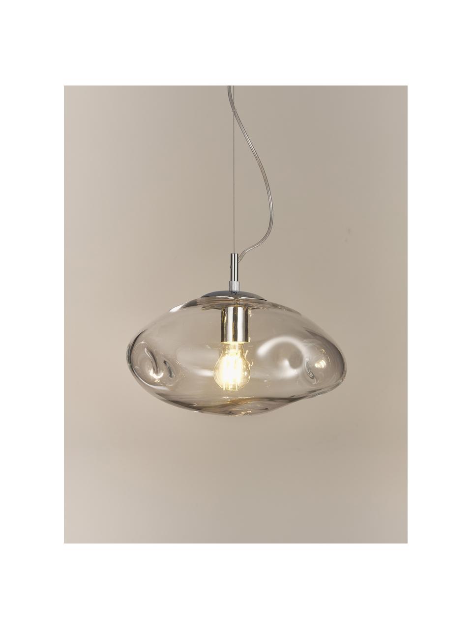 Lampa wisząca ze szkła Amora, Transparentny, odcienie srebrnego, Ø 35 x W 20 cm