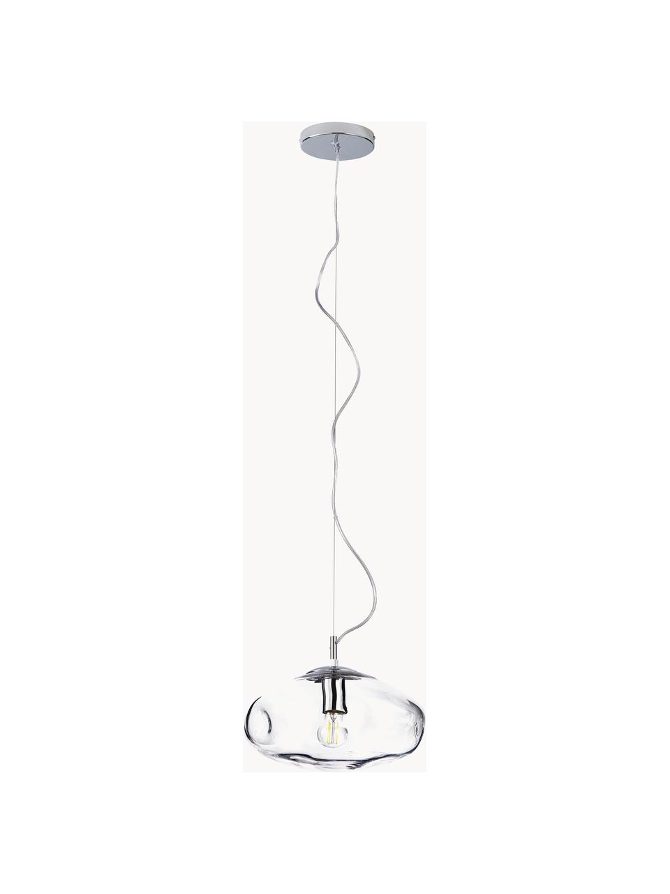 Lámpara de techo Amora, Pantalla: vidrio, Cable: plástico, Transparente, plateado, Ø 35 x Al 20 cm