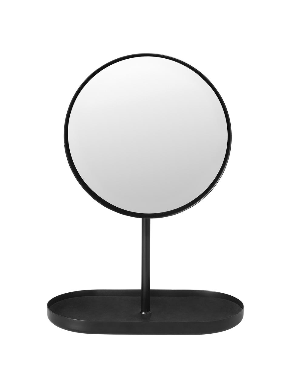 Make-up spiegel Modo van metaal, Frame: gecoat metaal, Zwart, B 20 x H 29 cm
