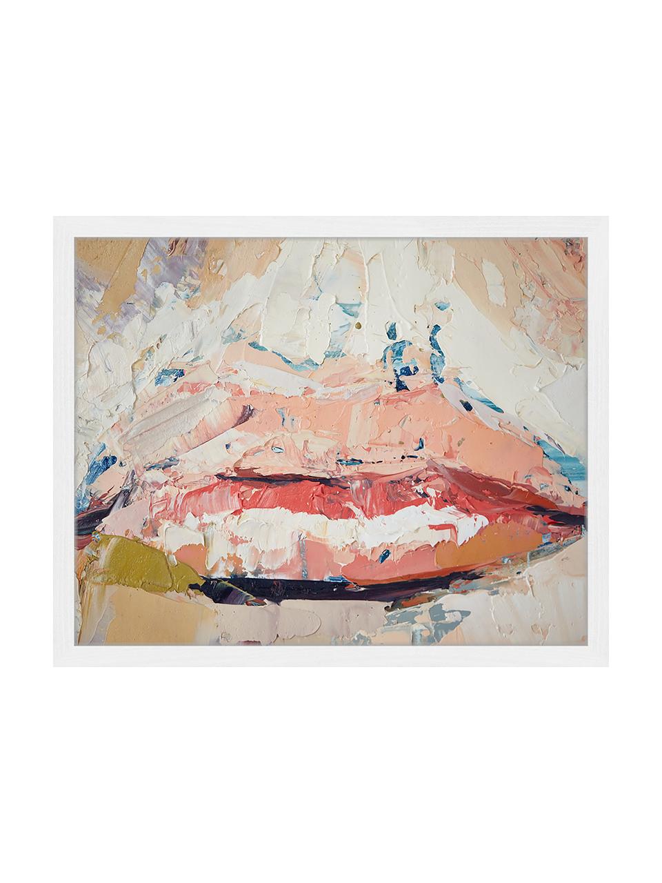 Gerahmter Digitaldruck Kiss Me, Bild: Digitaldruck auf Papier, , Rahmen: Holz, lackiert, Front: Plexiglas, Mehrfarbig, 53 x 43 cm