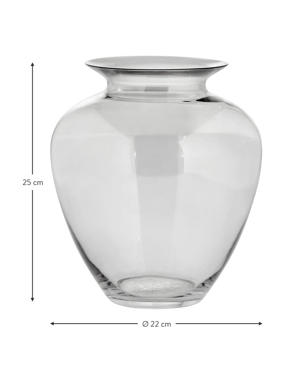Vaso in vetro soffiato Milia, Vetro, Grigio trasparente, Ø 22 x Alt. 25 cm