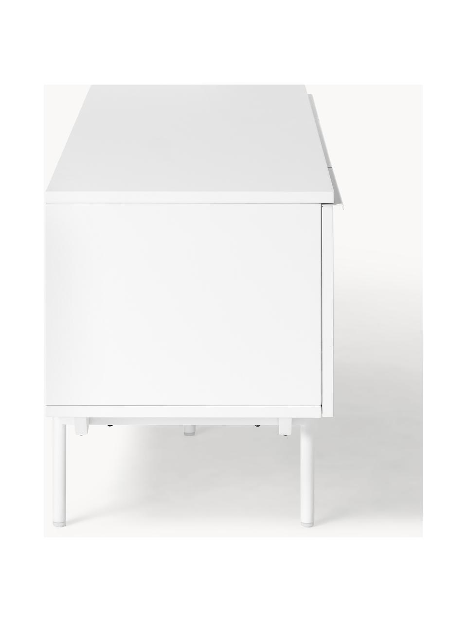 Credenza bassa in legno Elona, Bianco, Larg. 180 x Alt. 55 cm