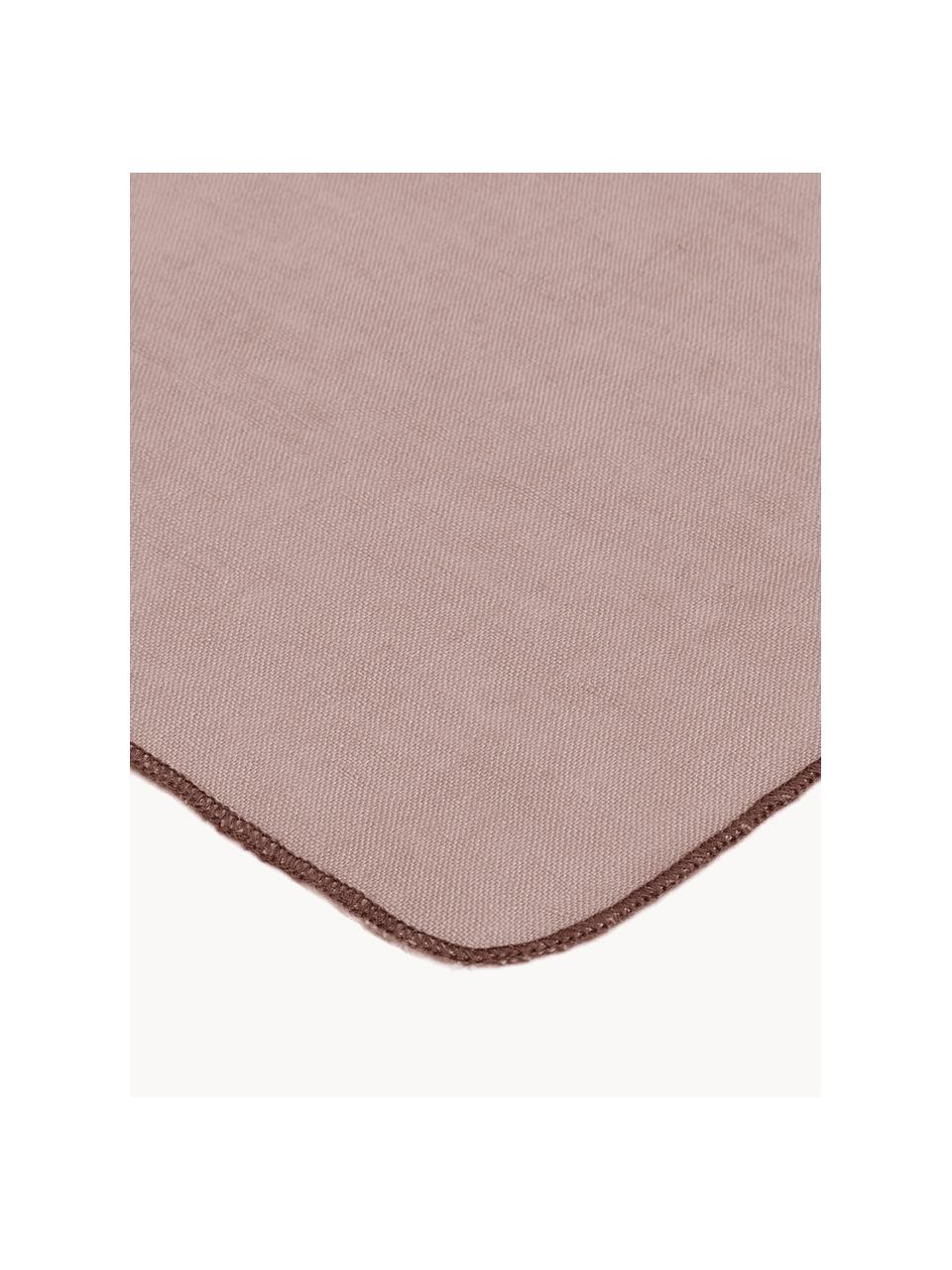 Servilletas de lino Gracie, 2 uds., 100% lino, Rosa palo, An 45 x L 45 cm