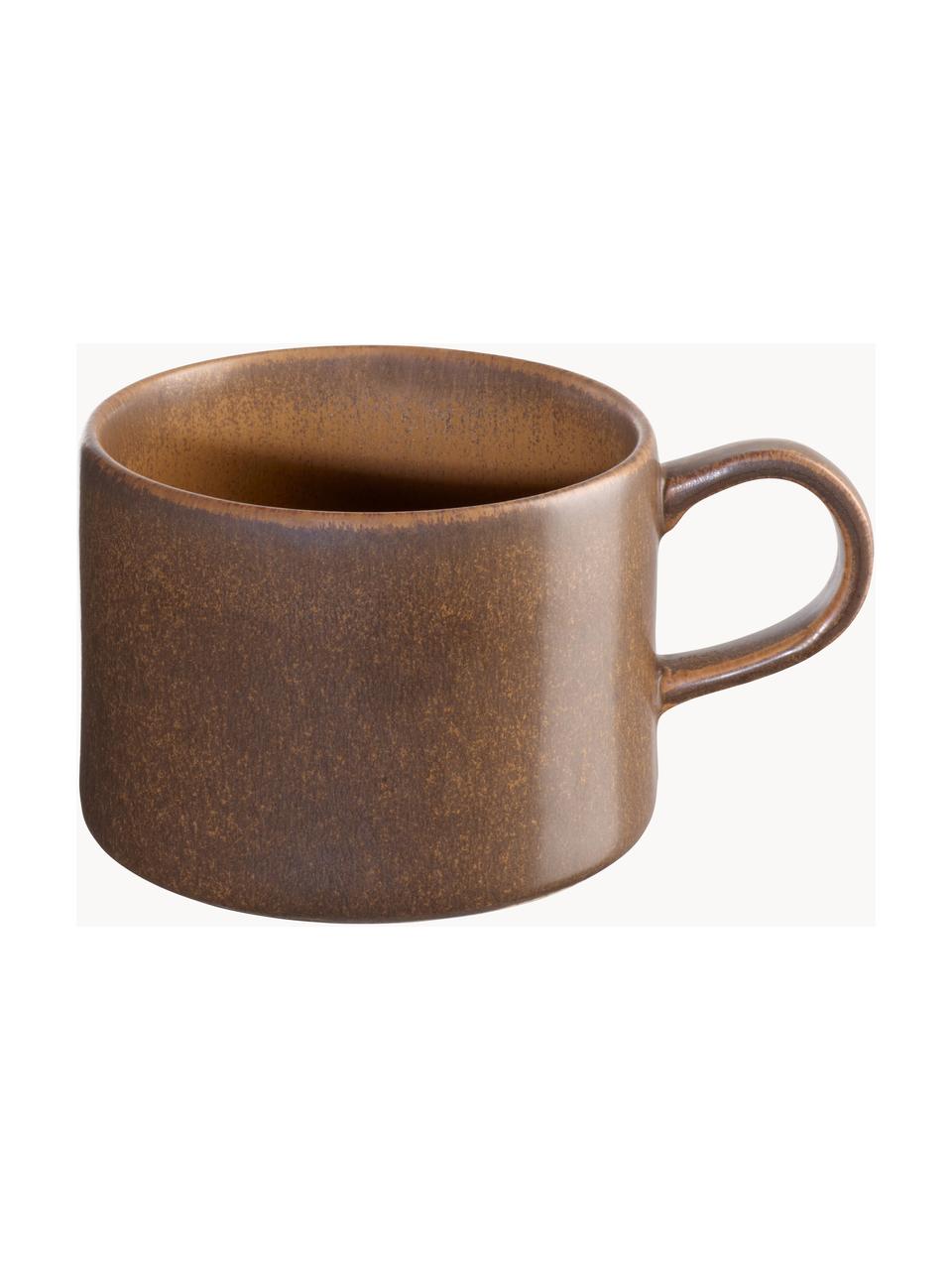 Kaffeetassen Gobi mit reaktiver Glasur, 6 Stück, Steinzeug, Taupe, Braun, Ø 10 x H 7 cm, 300 ml