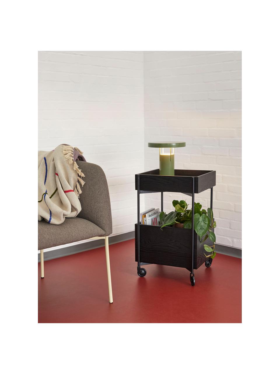 Barový vozík Fresh, Dřevovláknitá deska střední hustoty (MDF), jasanové dřevo, Černá, Š 42 cm, V 68 cm
