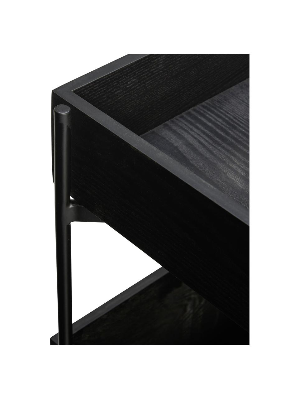 Barový vozík Fresh, Dřevovláknitá deska střední hustoty (MDF), jasanové dřevo, Černá, Š 42 cm, V 68 cm