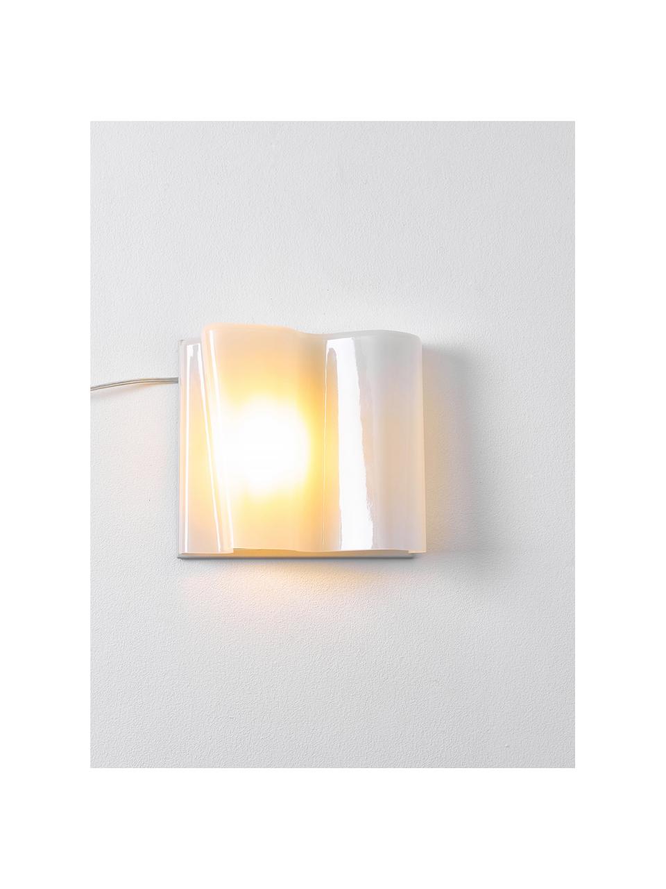 Ručne fúkaná nástenná lampa Logico, Fúkané sklo, Priehľadná, Š 25 x V 22 cm