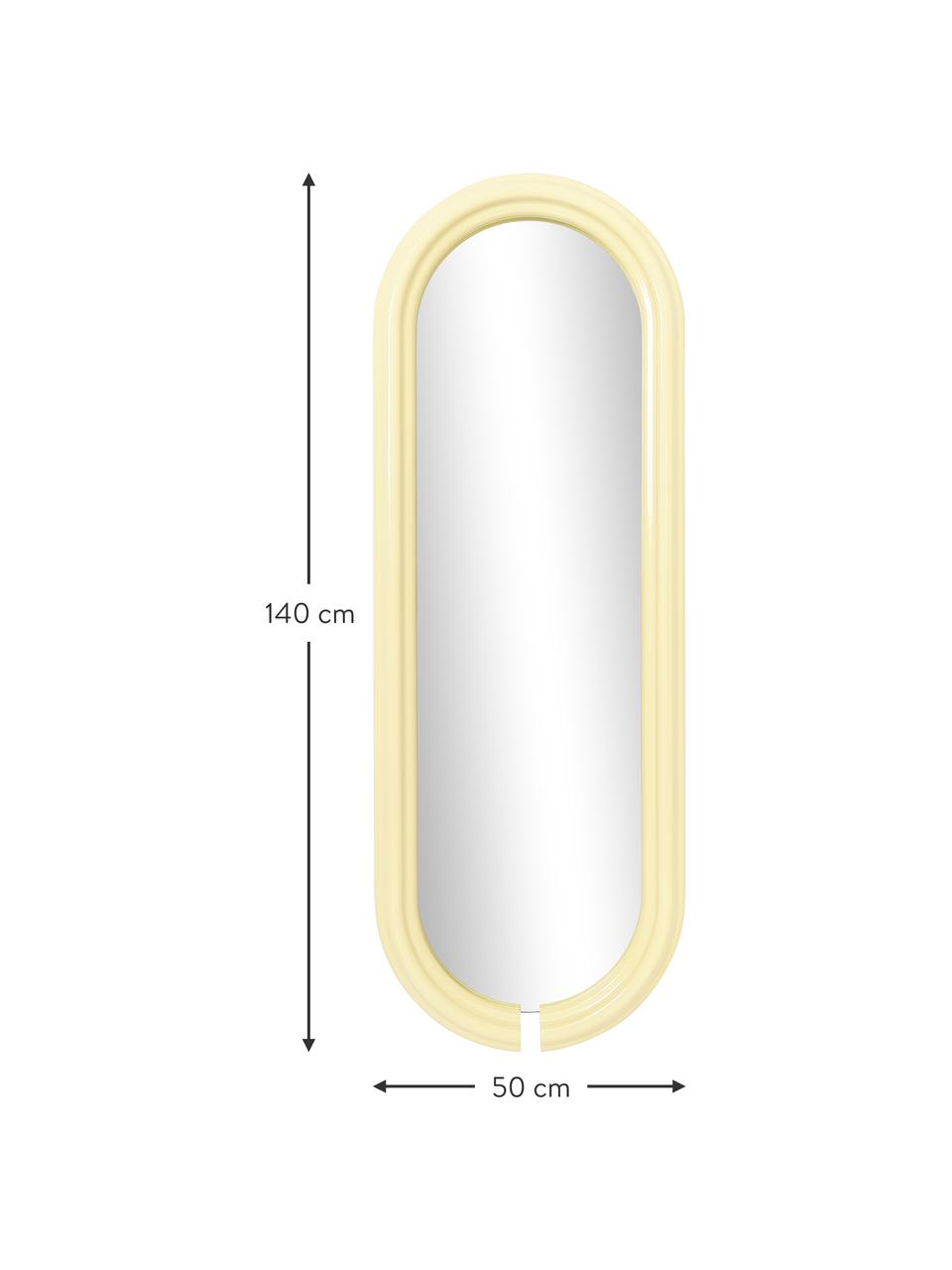 Espejo ovalado de cuerpo entero Mael, Parte trasera: tablero de fibras de dens, Espejo: cristal, Amarillo, An 50 x Al 140 cm