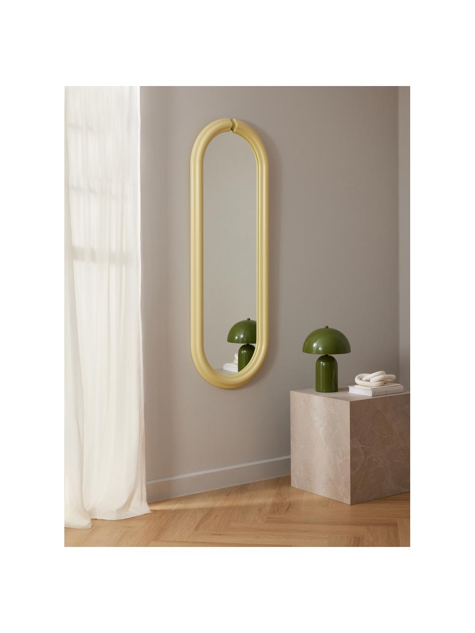 Ovale passpiegel Mael, Lijst: MDF, Geel, B 50 x H 140 cm