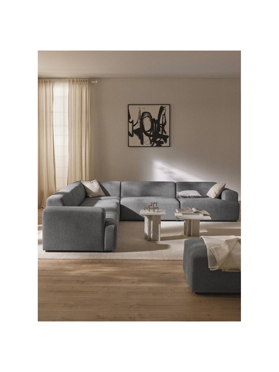 XL-Ecksofa Melva, Bezug: 100 % Polyester Der strap, Gestell: Massives Kiefern- und Fic, Füße: Kunststoff Dieses Produkt, Webstoff Dunkelgrau, B 339 x T 339 cm