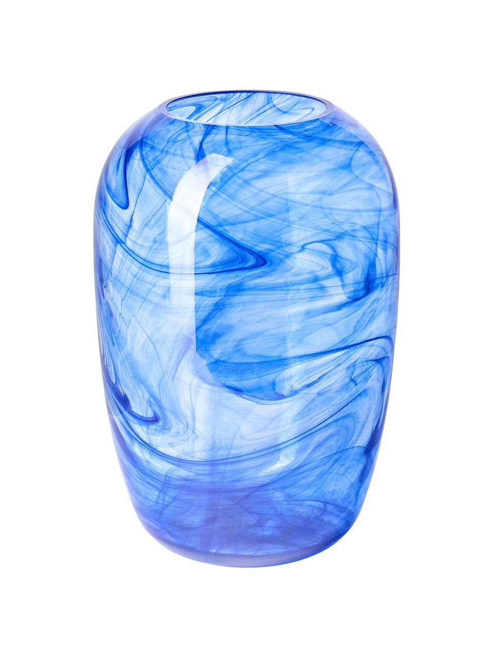 Ručně vyrobená skleněná váza Helvi, Sklo, Modrá, poloprůhledná, Ø 20 cm, V 30 cm