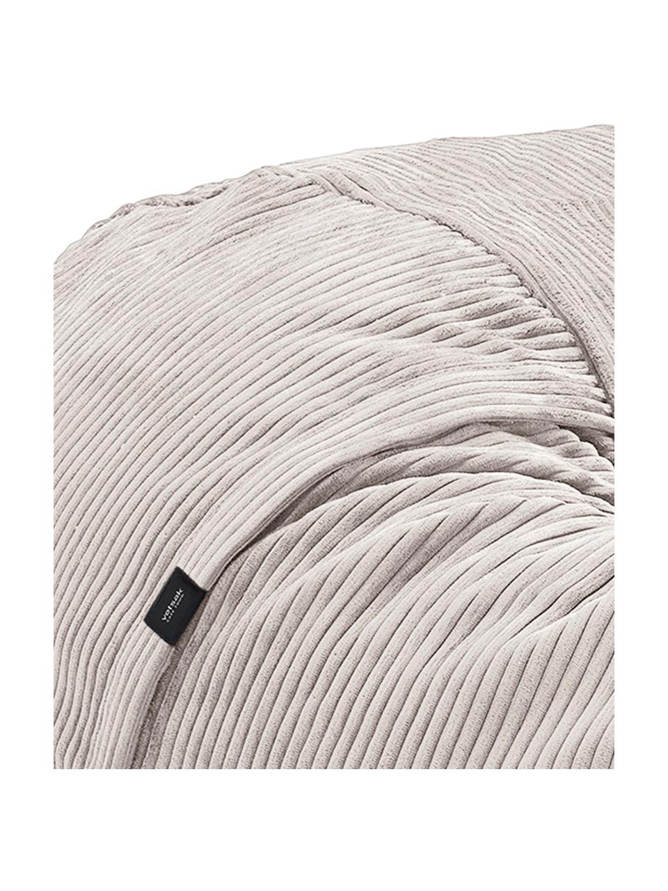 Pouf sacco XL in velluto a coste Velours, Rivestimento: 88% nylon, 12% poliestere, Tessuto grigio, Ø 140 x Alt. 90 cm