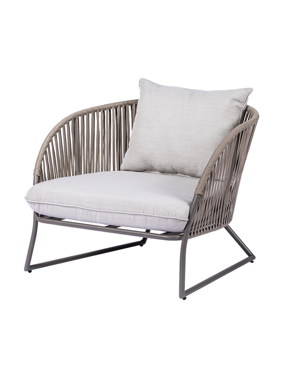 Garten-Loungesessel Indonesia, Bezug: 100 % Polypropylen, Beine: Aluminium, pulverbeschich, Beige, Grau, B 98 x T 90 cm