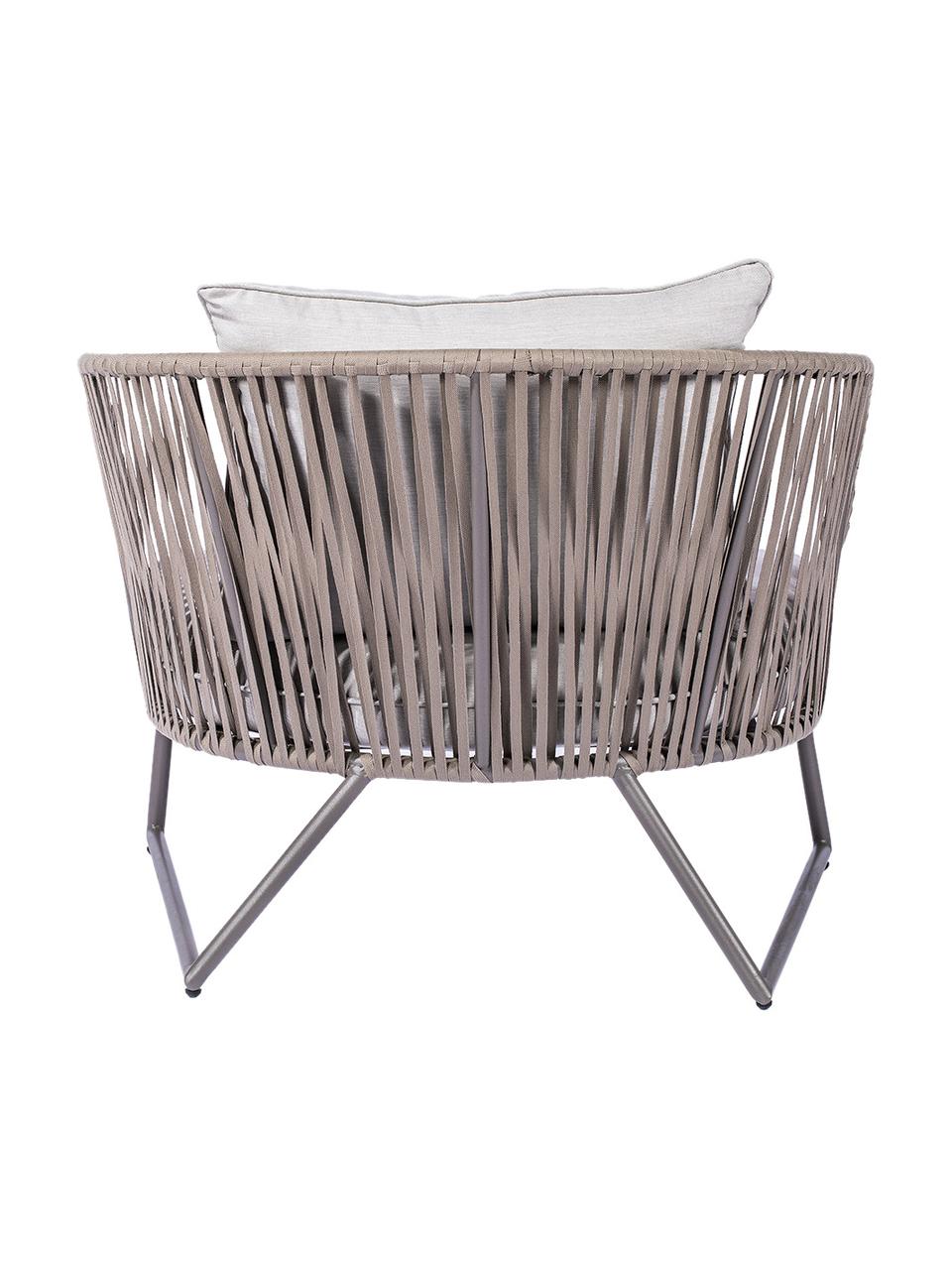 Garten-Loungesessel Indonesia, Bezug: 100 % Polypropylen, Beine: Aluminium, pulverbeschich, Beige, Grau, B 98 x T 90 cm