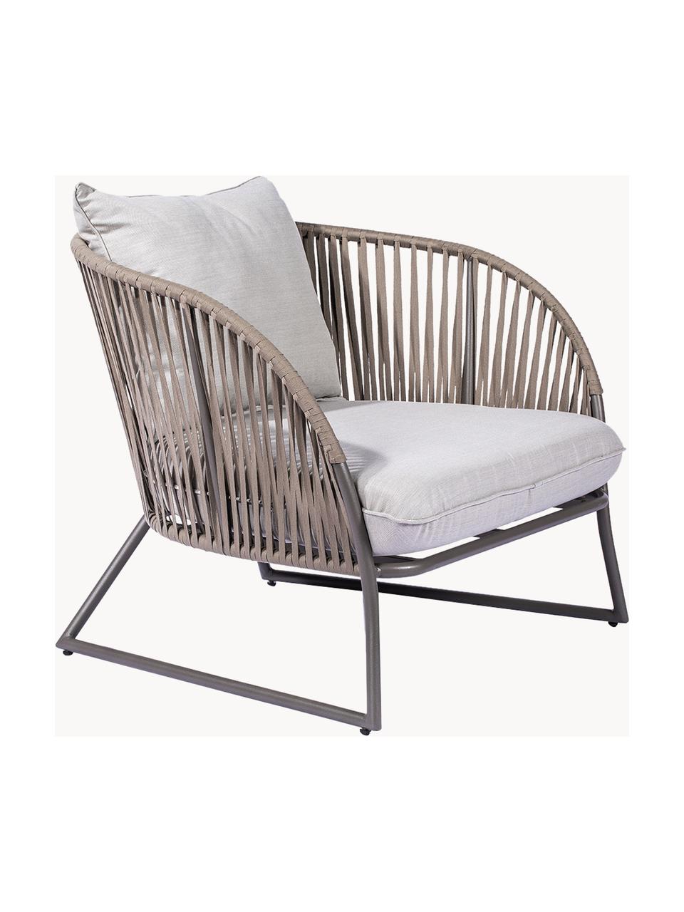 Garten-Loungesessel Indonesia, Bezug: 100 % Polypropylen, Beine: Aluminium, pulverbeschich, Beige, Grau, B 98 x T 90 cm