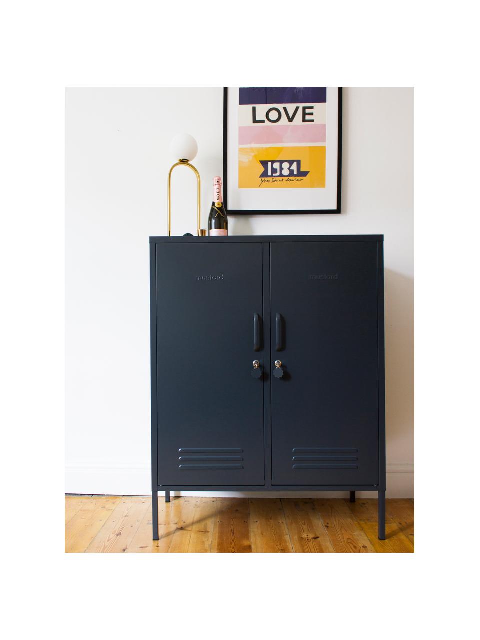 Szafka z metalu Midi, Metal malowany proszkowo, Antracytowy, S 85 x W 111 cm