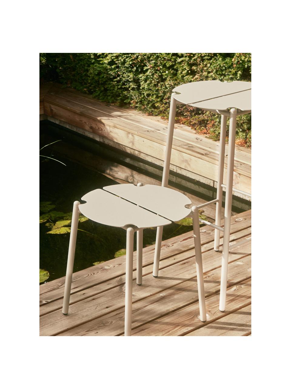 Garten-Hocker Novo aus Metall, Stahl, beschichtet, Hellbeige, Ø 35 x H 45 cm