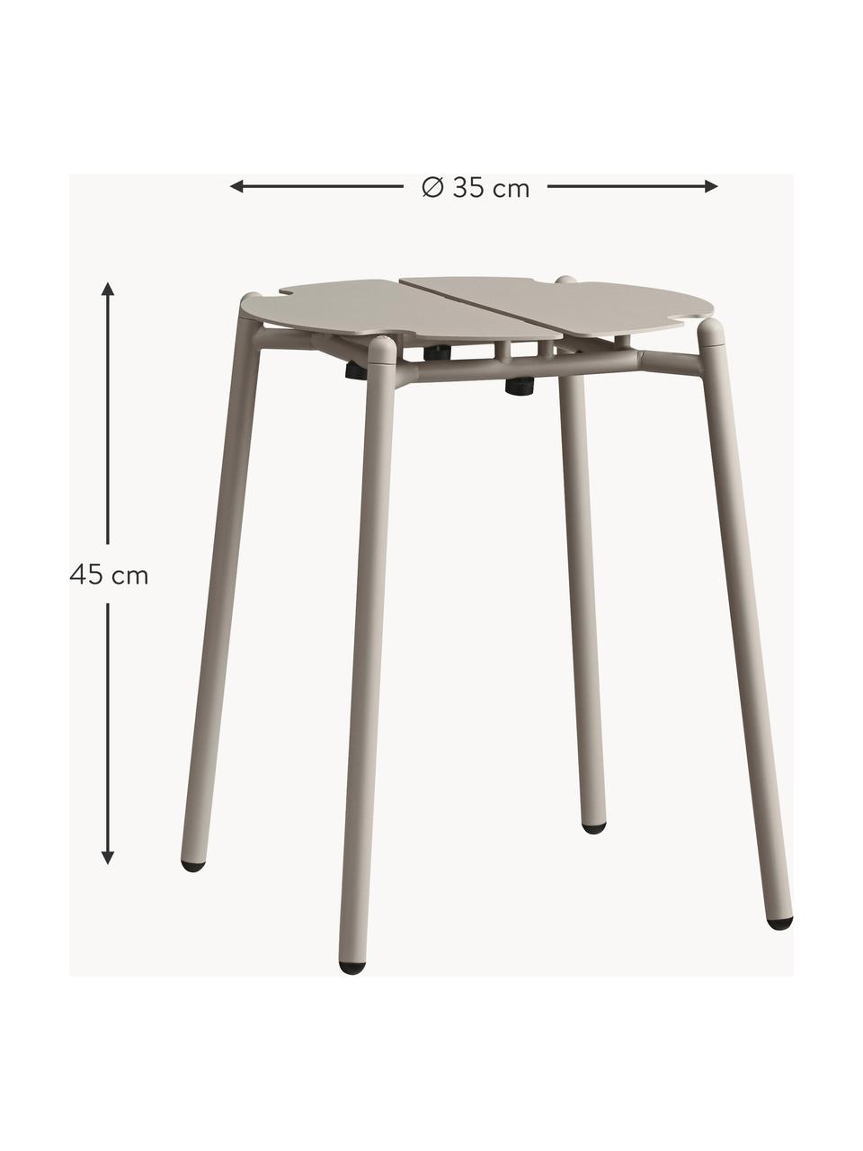 Garten-Hocker Novo aus Metall, Stahl, beschichtet, Hellbeige, Ø 35 x H 45 cm