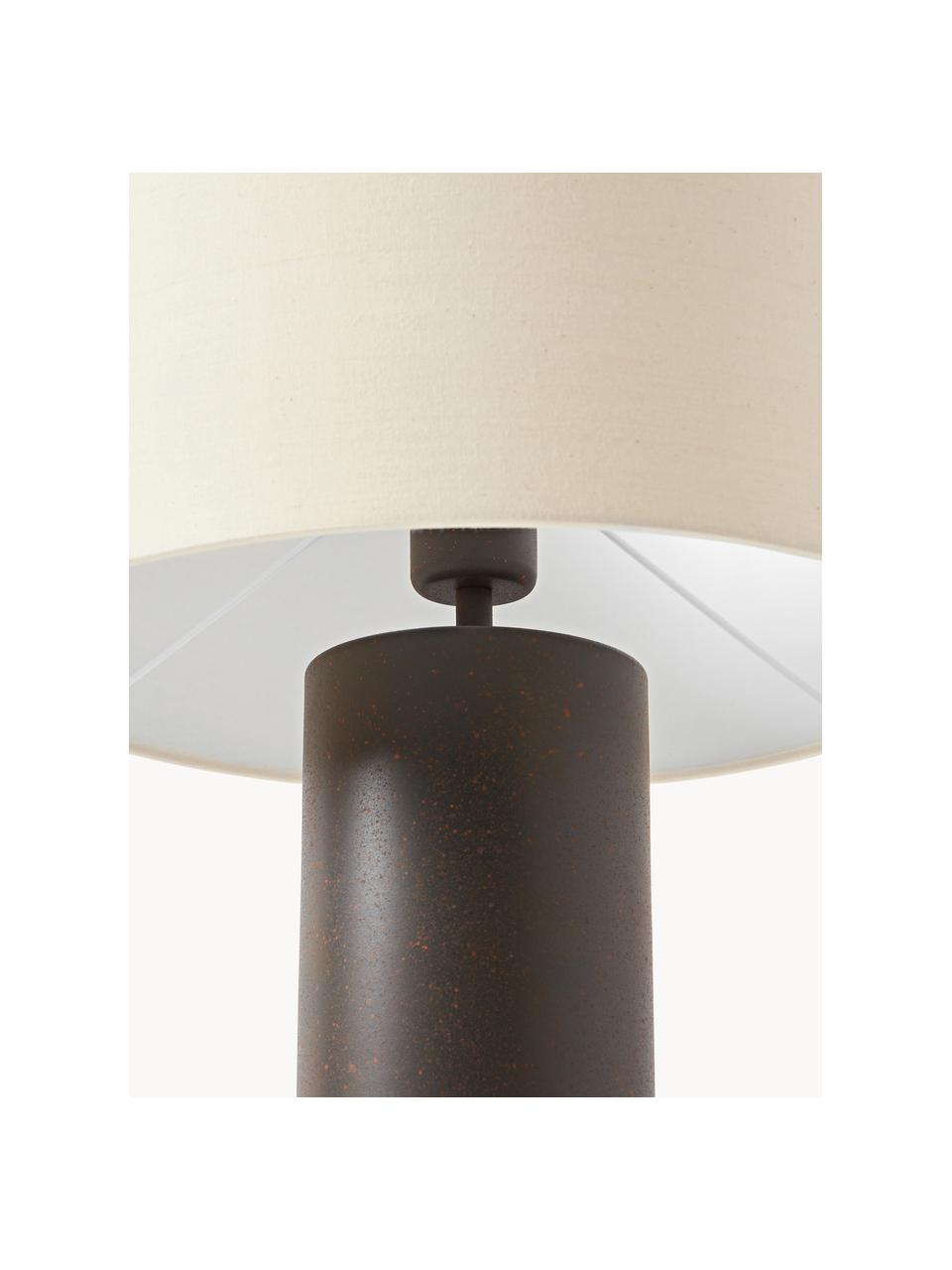 Lampada da tavolo Delano, Paralume: cotone, Marrone scuro, beige, Ø 35 x Alt. 50 cm