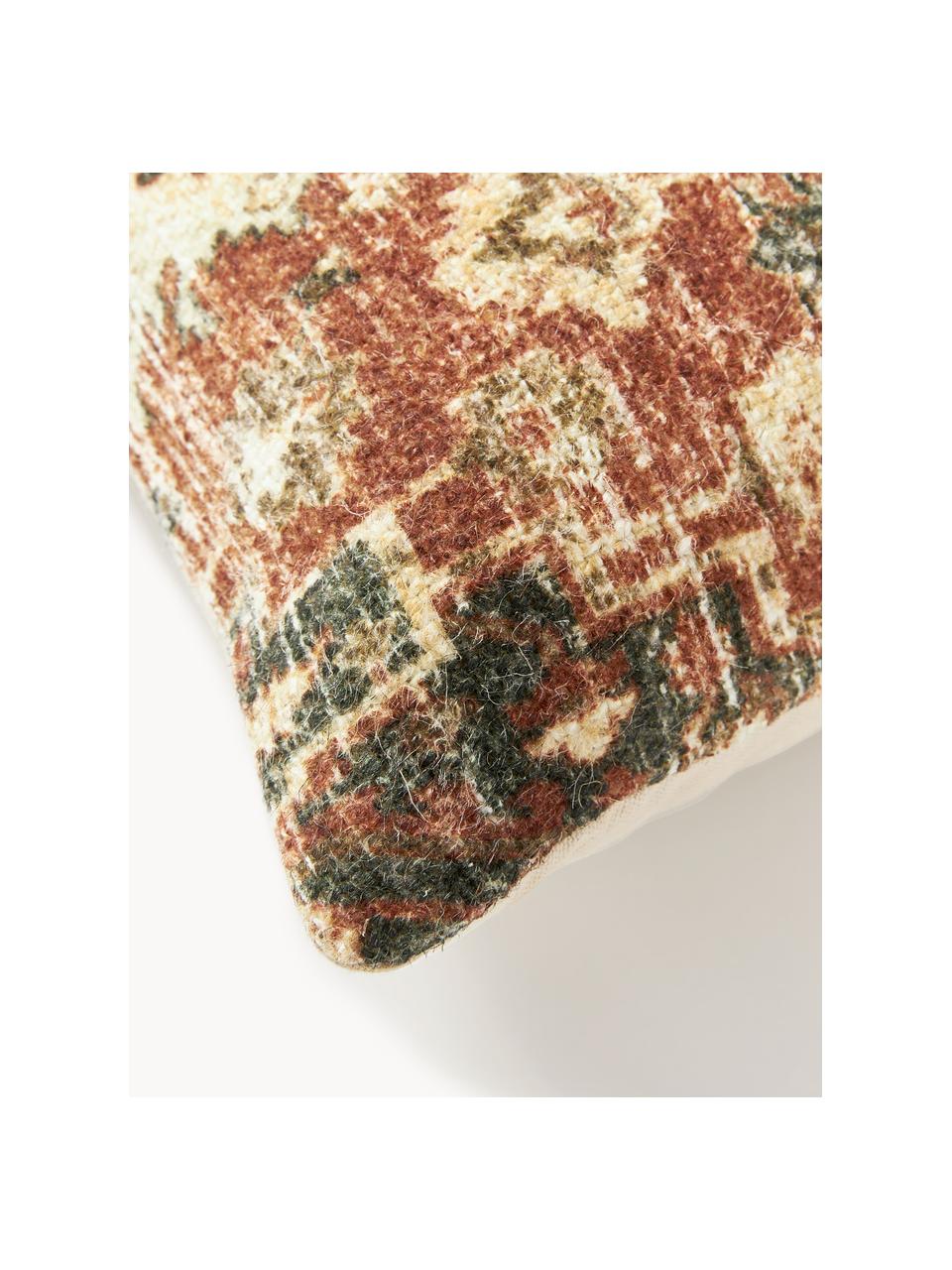 Cuscino in iuta Nario, Retro: 100% cotone, Rosso ruggine, multicolore, Larg. 30 x Lung. 70 cm