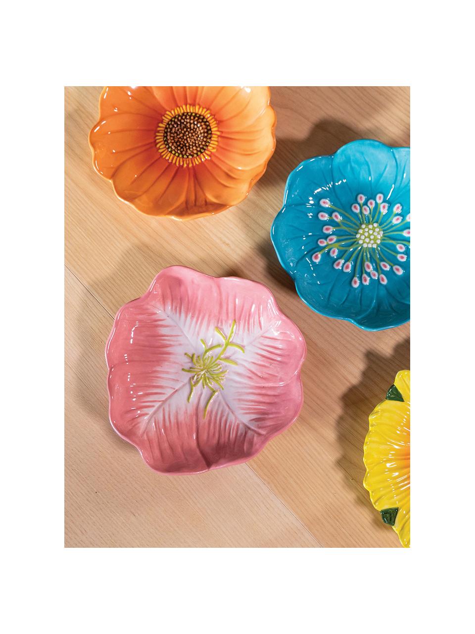 Schale Flower in Primel-Form, Steingut, glasiert, Rosa, Primel-Form, Ø 18 x H 4 cm