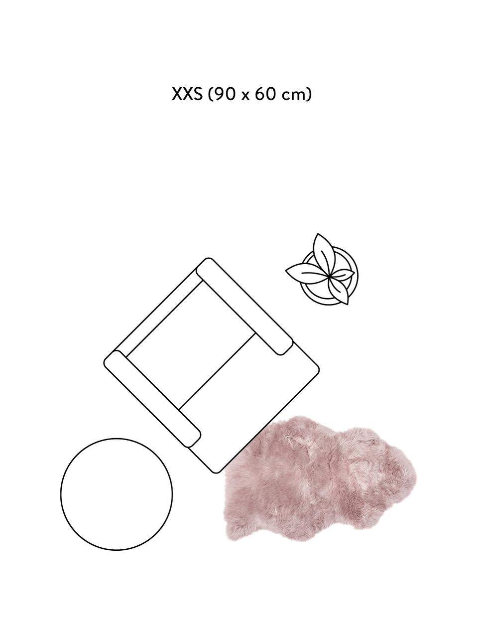 Skóra owcza Oslo, proste włosie, Blady różowy, S 60 x D 90 cm