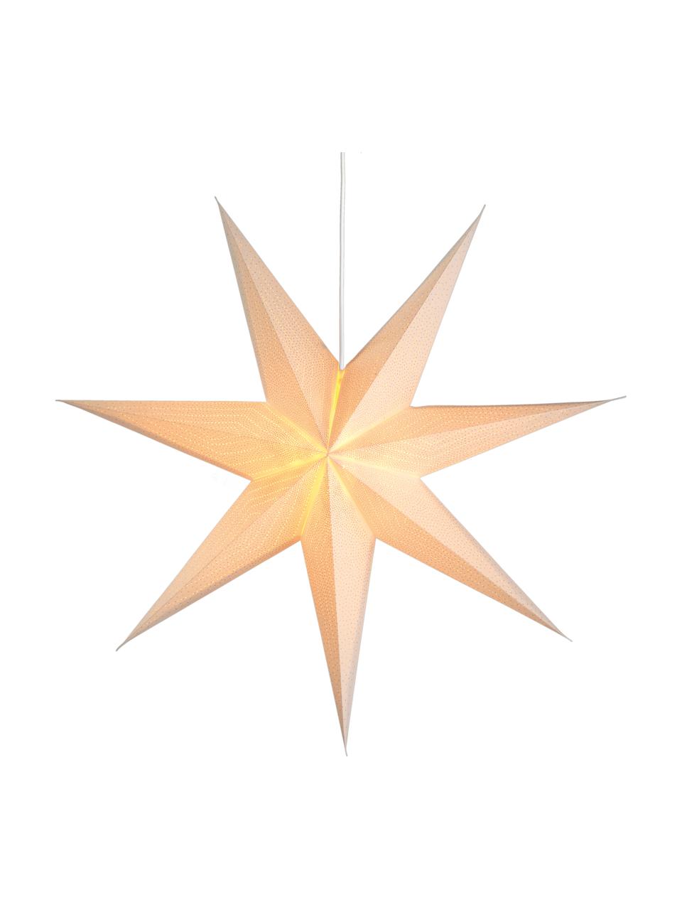 Étoile lumineuse LED Amelia, Ø 60 cm avec prise secteur, Papier, Blanc, larg. 60 x haut. 60 cm