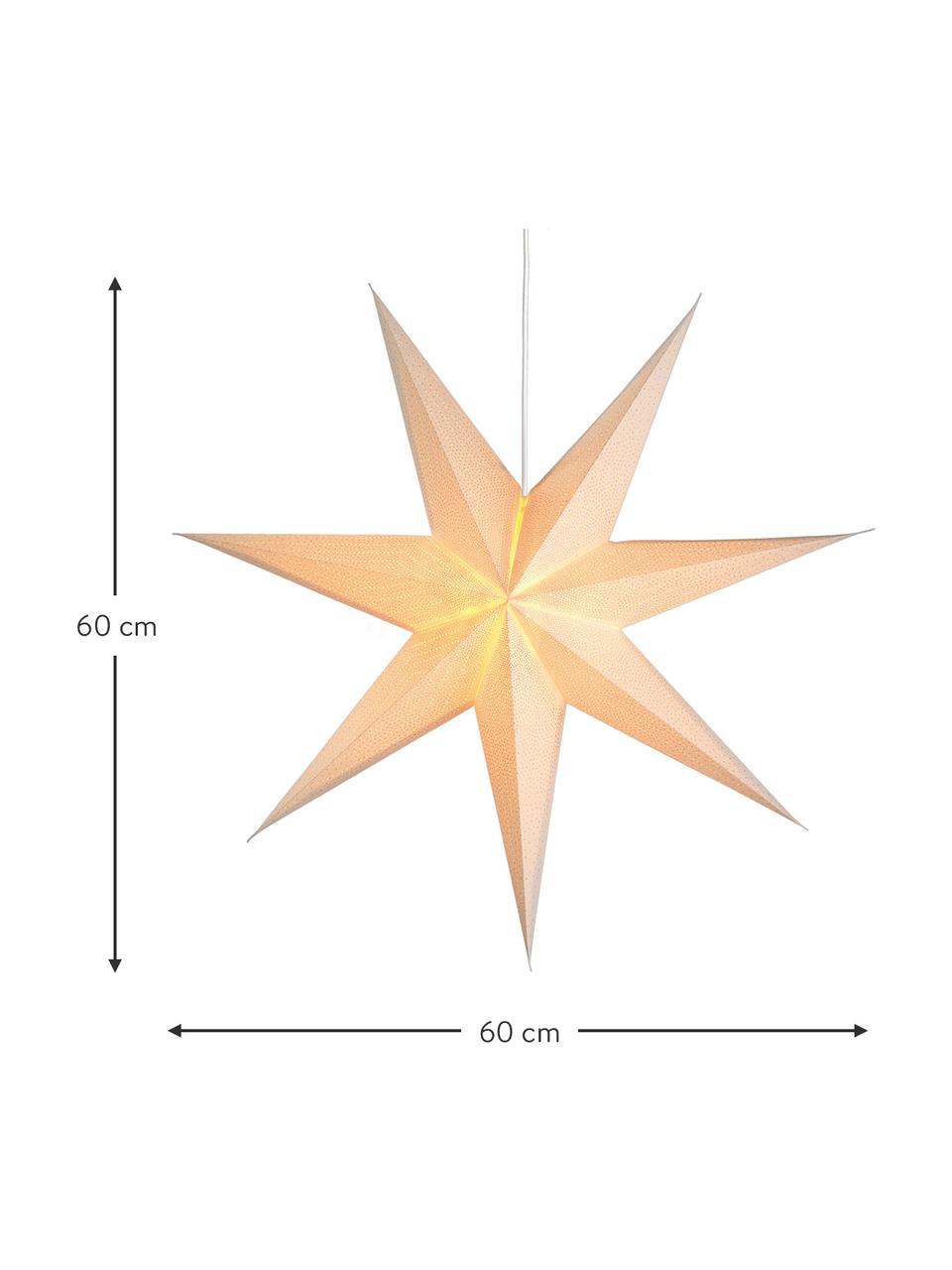 Světelná LED hvězda se zástrčkou Amelia, Ø 60 cm, Papír, Bílá, Š 60 cm, V 60 cm