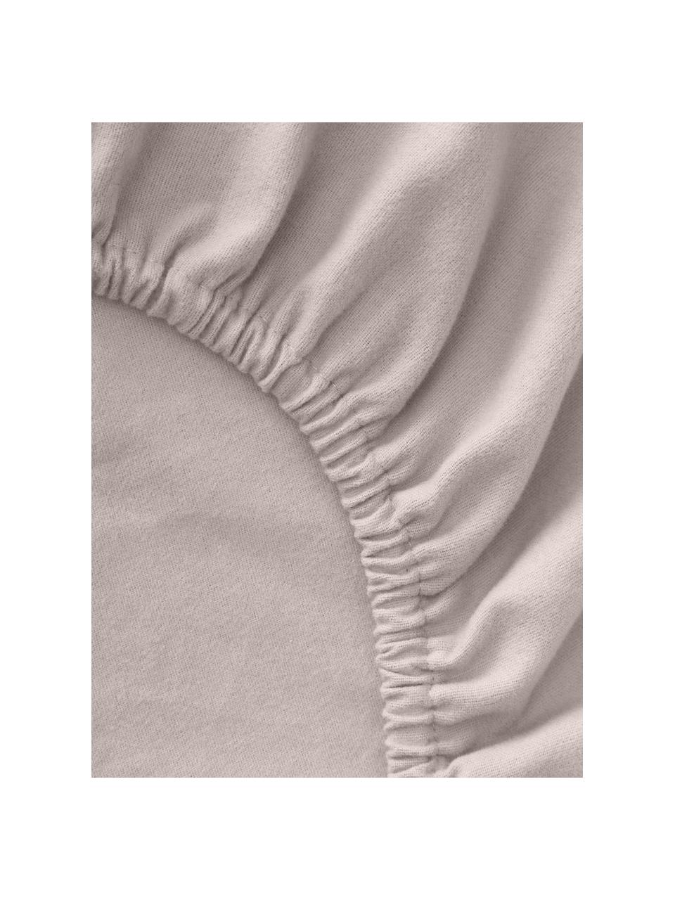 Lenzuolo con angoli in flanella Biba, Taupe, Larg. 200 x Lung. 200 cm, Alt. 25 cm