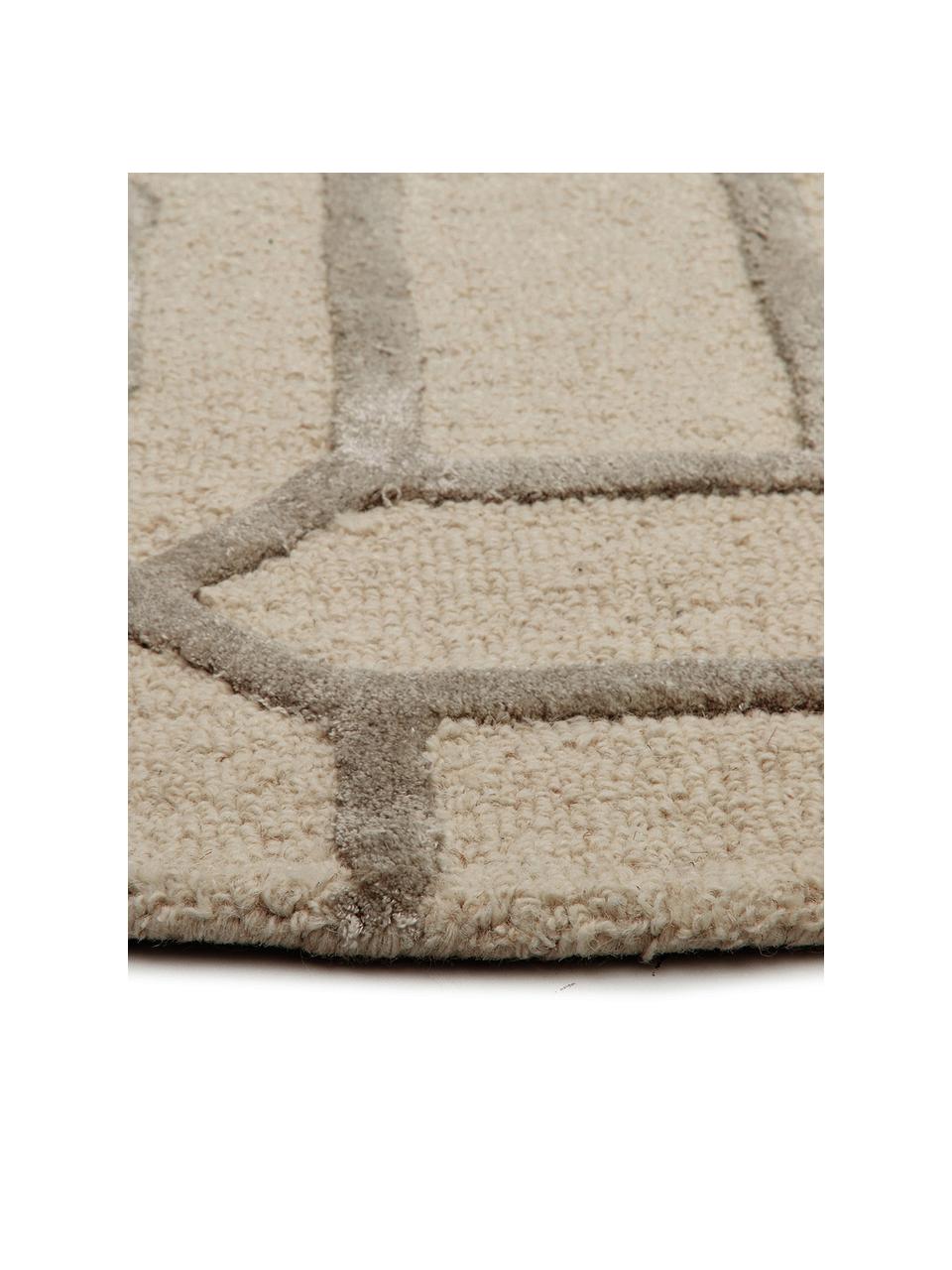 Tapis rond laine beige Vegas, Beige, crème