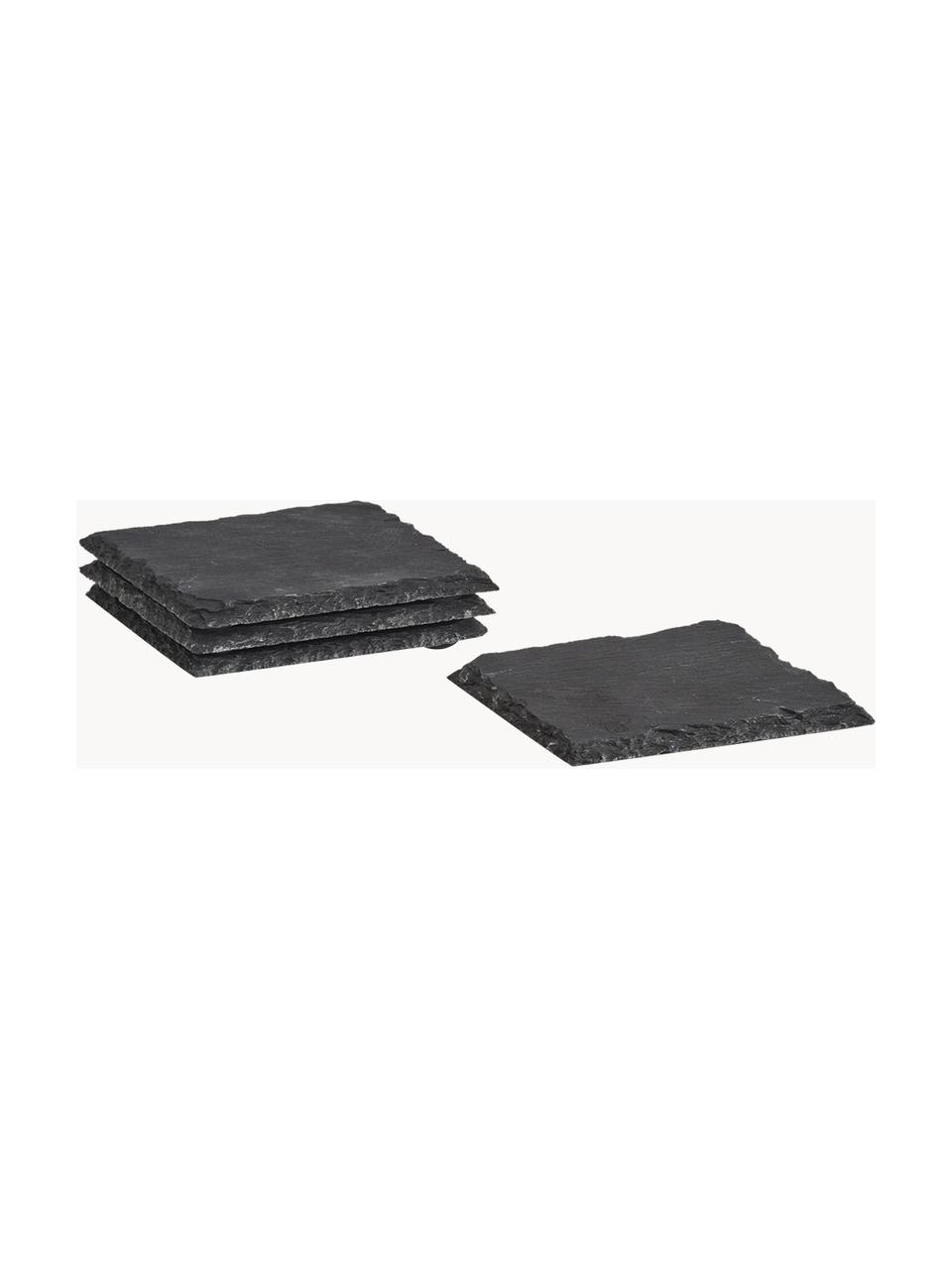 Sottobicchiere quadrato Sanna 4 pz, Pietra, Nero, Larg. 10 x Prof. 10 cm