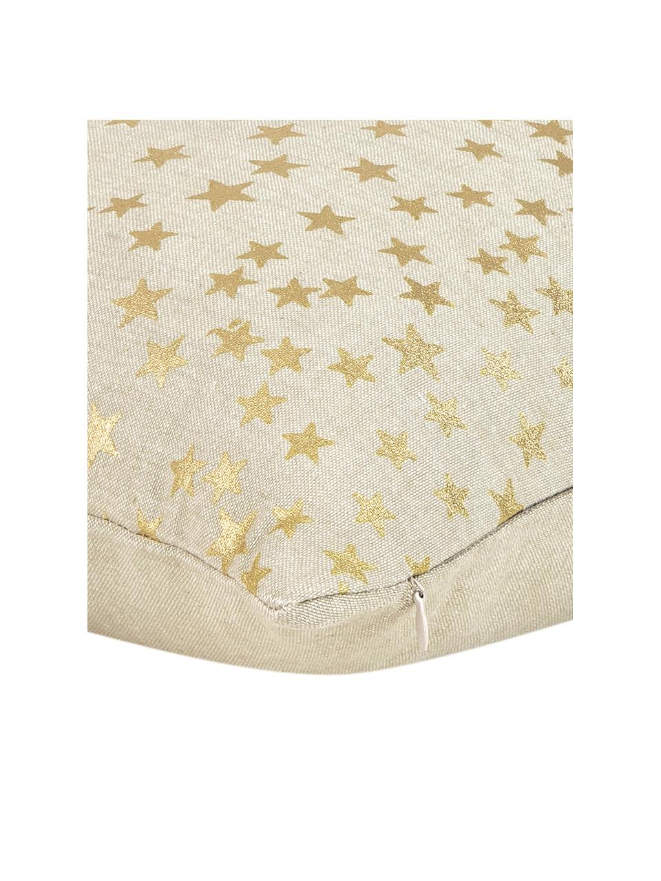 Housse de coussin 45x45 Kiley, Coton, Beige, doré, larg. 45 x long. 45 cm