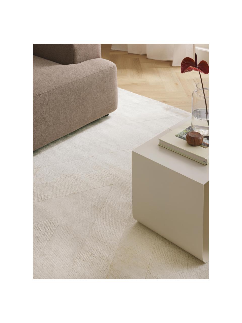 Alfombra artesanal de viscosa Alice, 100% viscosa, Blanco crema, An 120 x L 180 cm (Tamaño S)