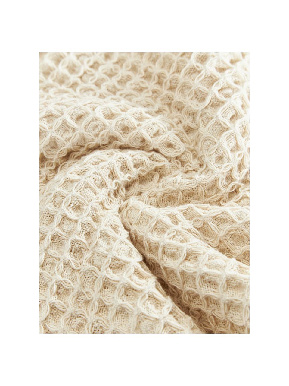 Federa arredo in cotone a nido d'ape Lois, 100% cotone, Beige, Larg. 50 x Lung. 50 cm