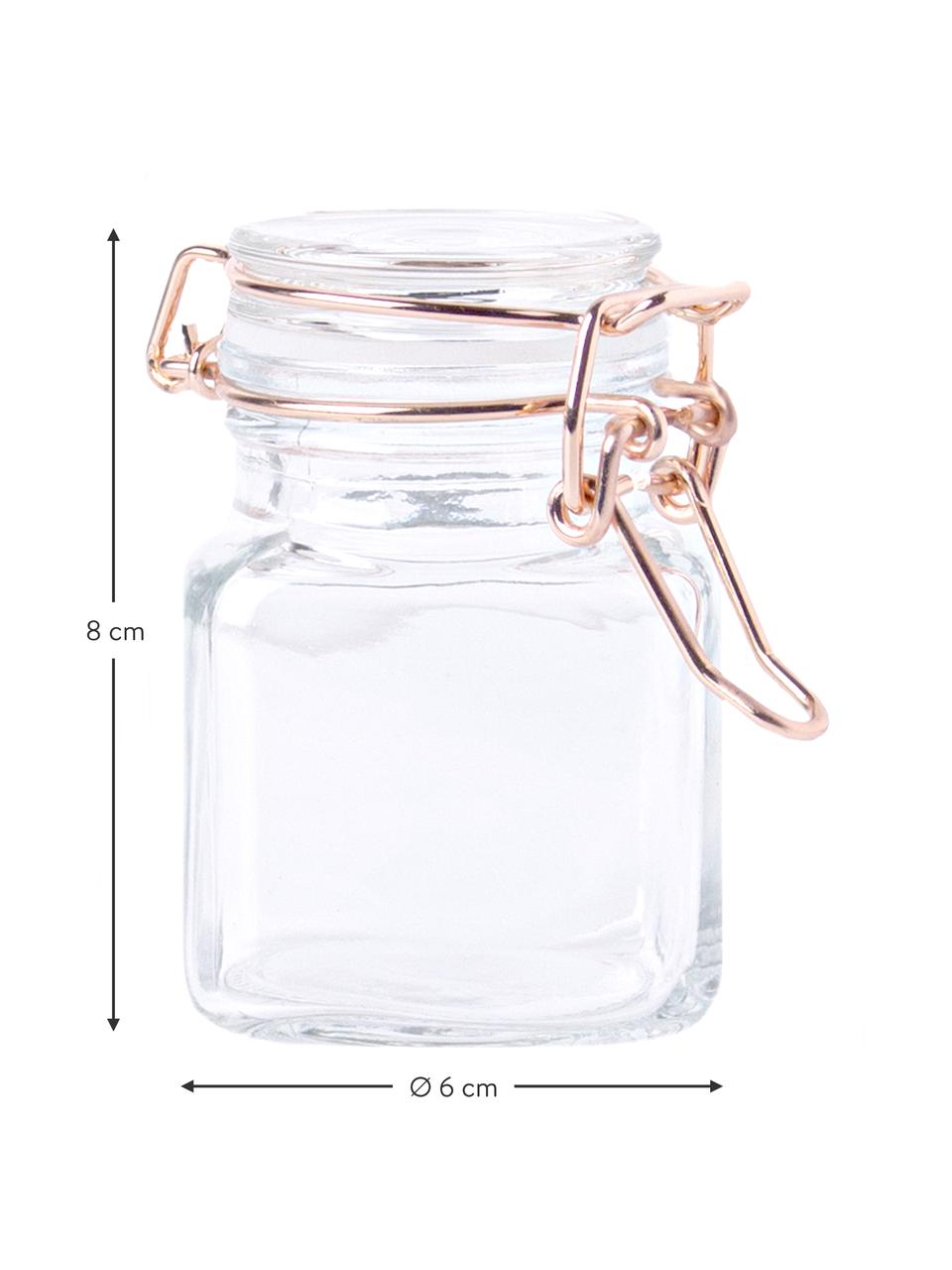 Zavařovací sklenice s patentovým uzávěrem Tarro, 4 ks, Transparentní, Ø 6 cm, V 8 cm