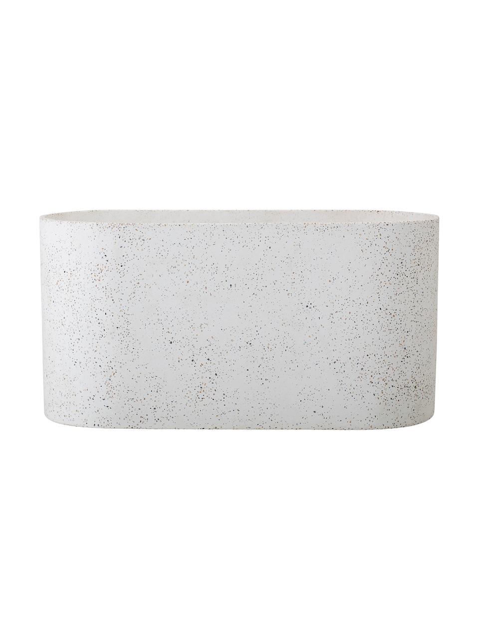 Macetero grande de cemento Liam, Hormigón, terrazo, Blanco, tonos marrones, An 40 x Al 20 cm