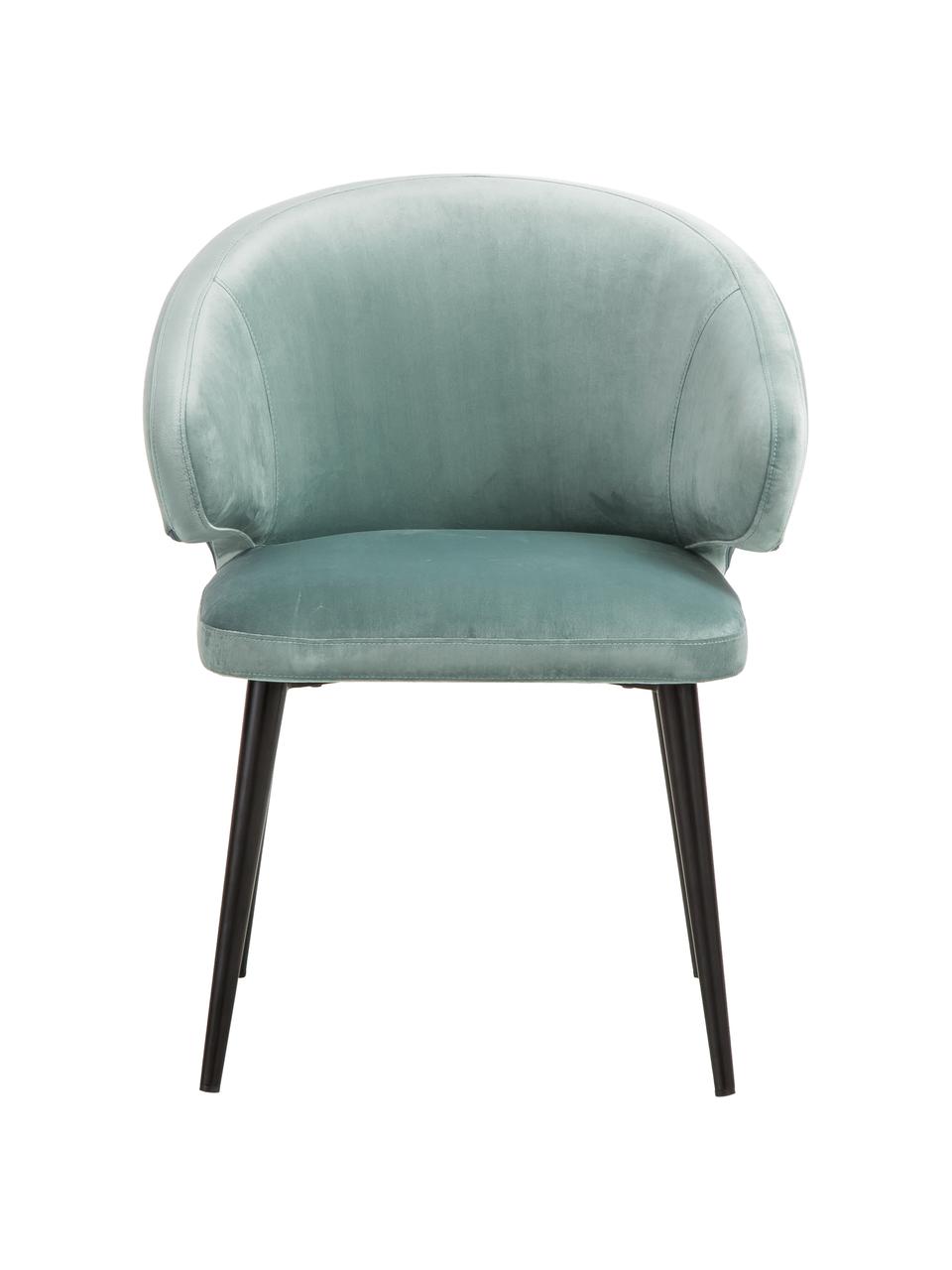 Zamatová stolička s opierkami v modernom dizajne Celia, Zamat šalviová