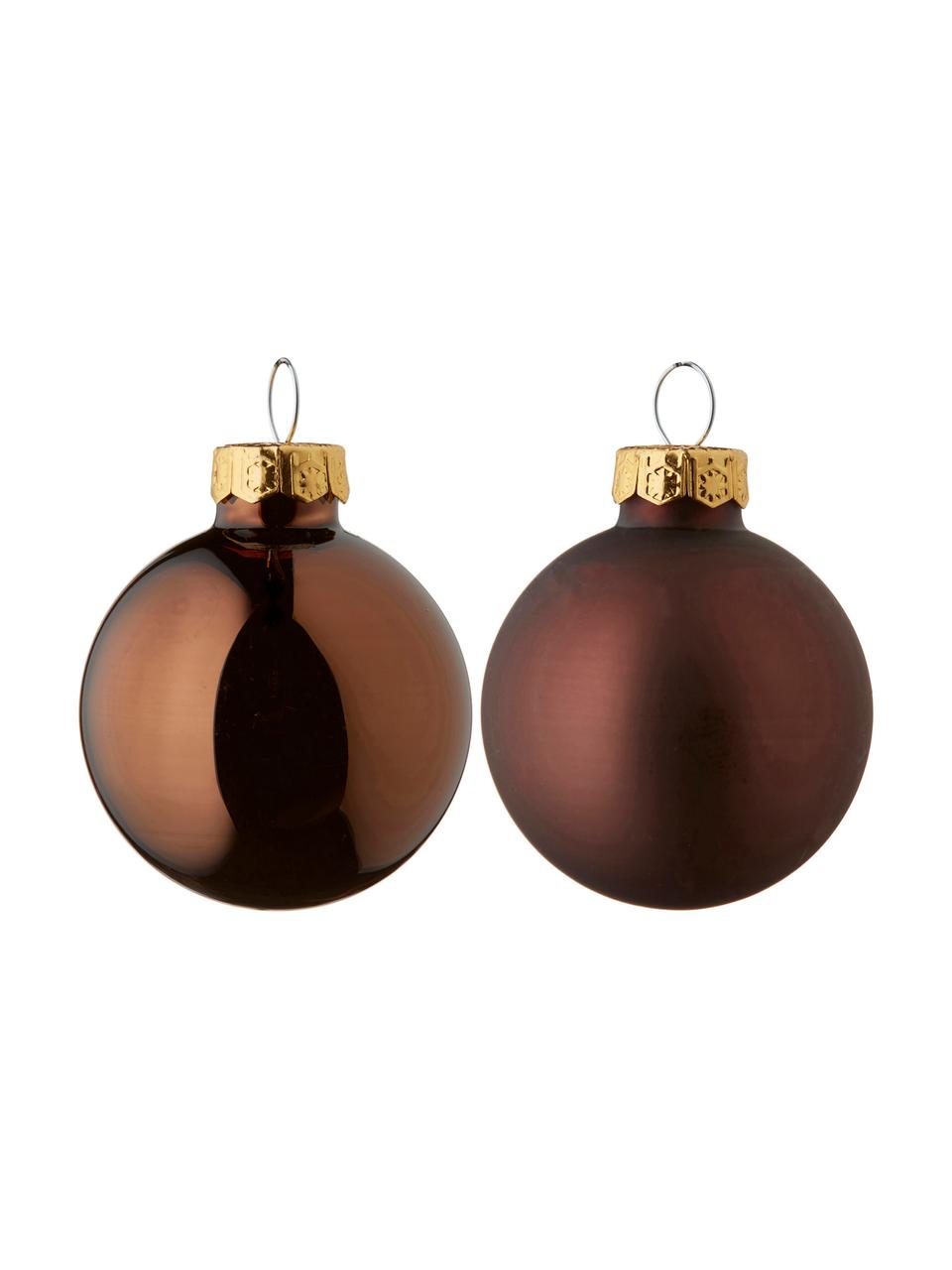 Set de bolas de Navidad Evergreen Ø 8 cm, 6 uds., Marrón oscuro, Ø 8 cm
