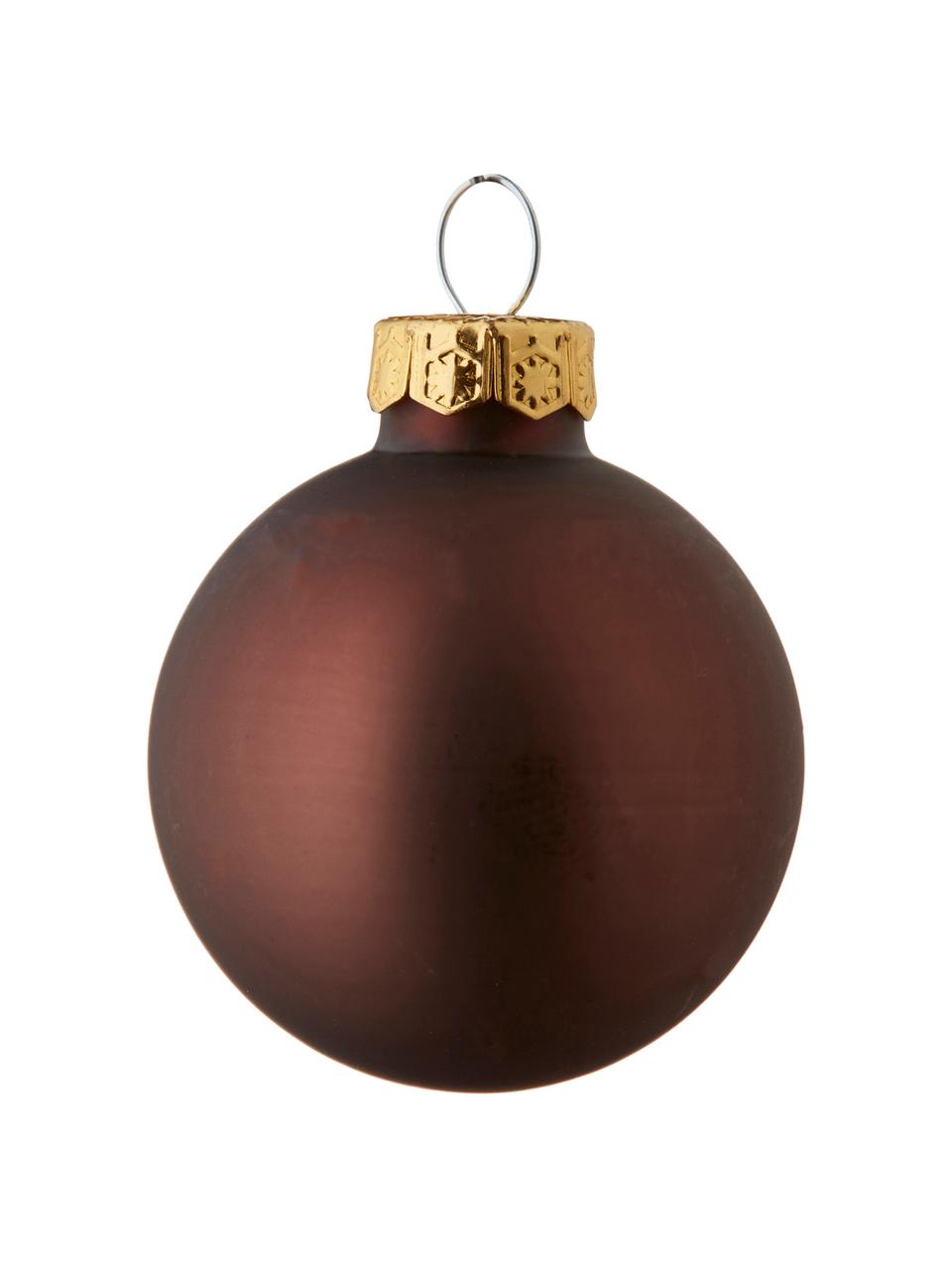 Set de bolas de Navidad Evergreen Ø 8 cm, 6 uds., Marrón oscuro, Ø 8 cm