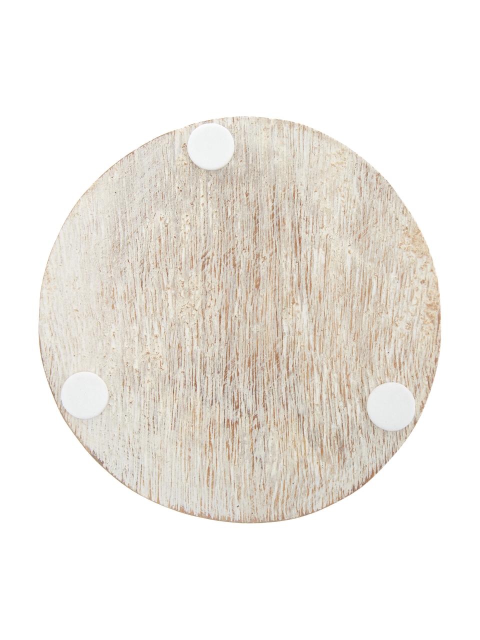 Posavasos de madera de mango Lugo, 4 uds., Madera de mango recubierta, Blanco, madera, Ø 10 x Al 2 cm