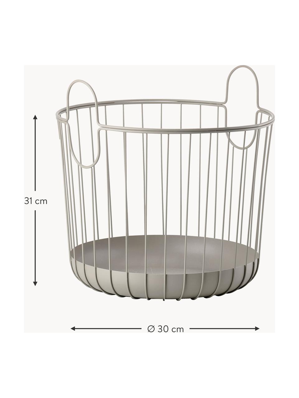 Aufbewahrungskorb Inu, H 31 cm, Stahl, pulverbeschichtet, Greige, Ø 30 x H 31 cm