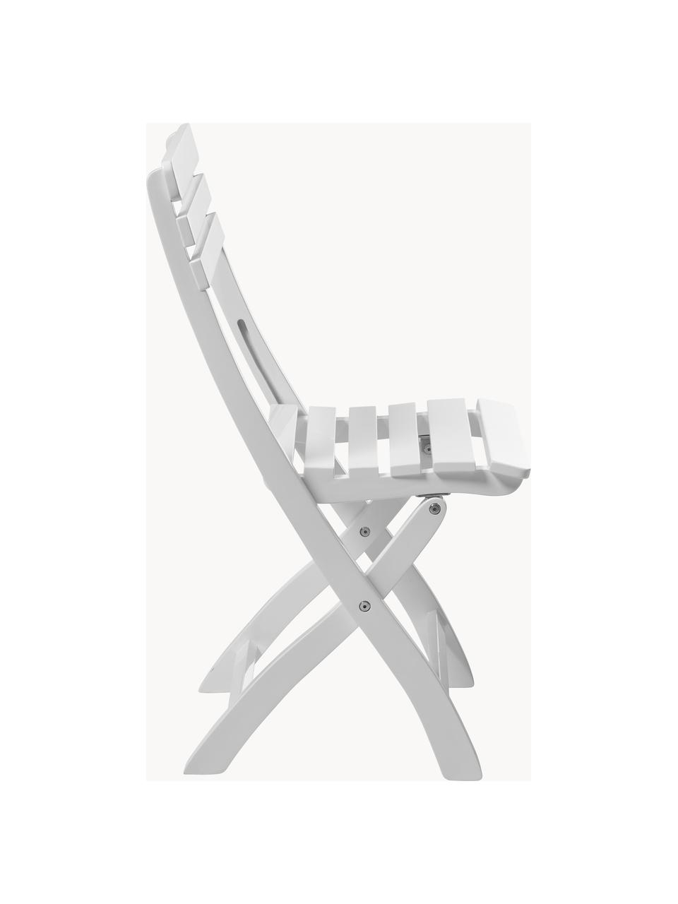 Chaise de jardin en bois d'acajou Clarish, Acajou, laqué
Certifié V-Legal, Blanc, larg. 45 x haut. 88 cm