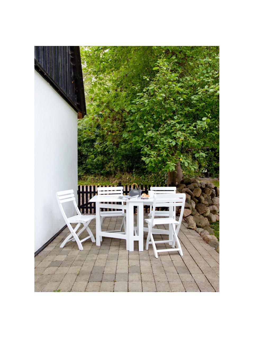 Chaise de jardin en bois d'acajou Clarish, Acajou, laqué
Certifié V-Legal, Blanc, larg. 45 x haut. 88 cm