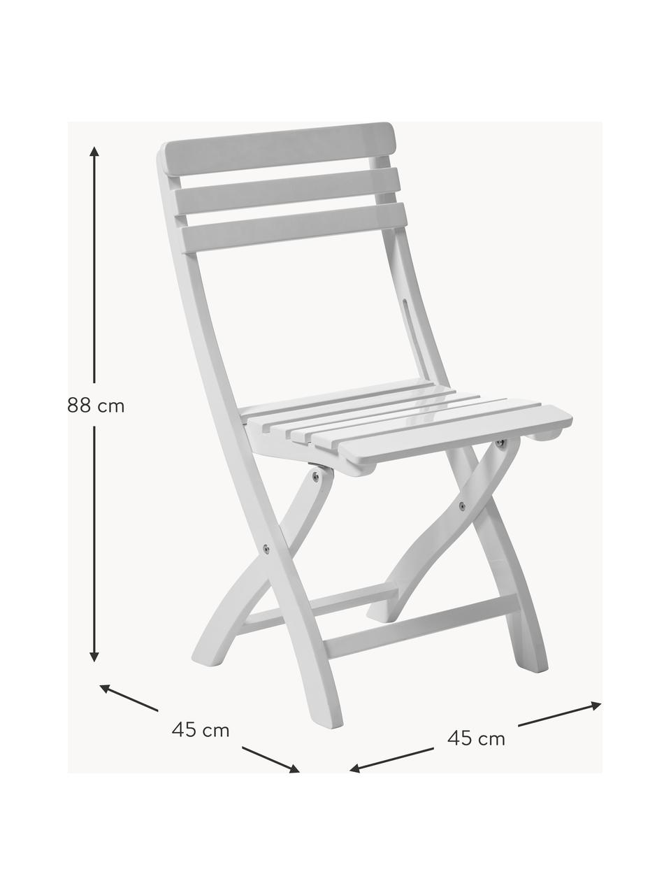 Sedia da giardino Clarish, Mogano laccato, certificato V-Legal, Bianco, Larg. 45 x Alt. 88 cm