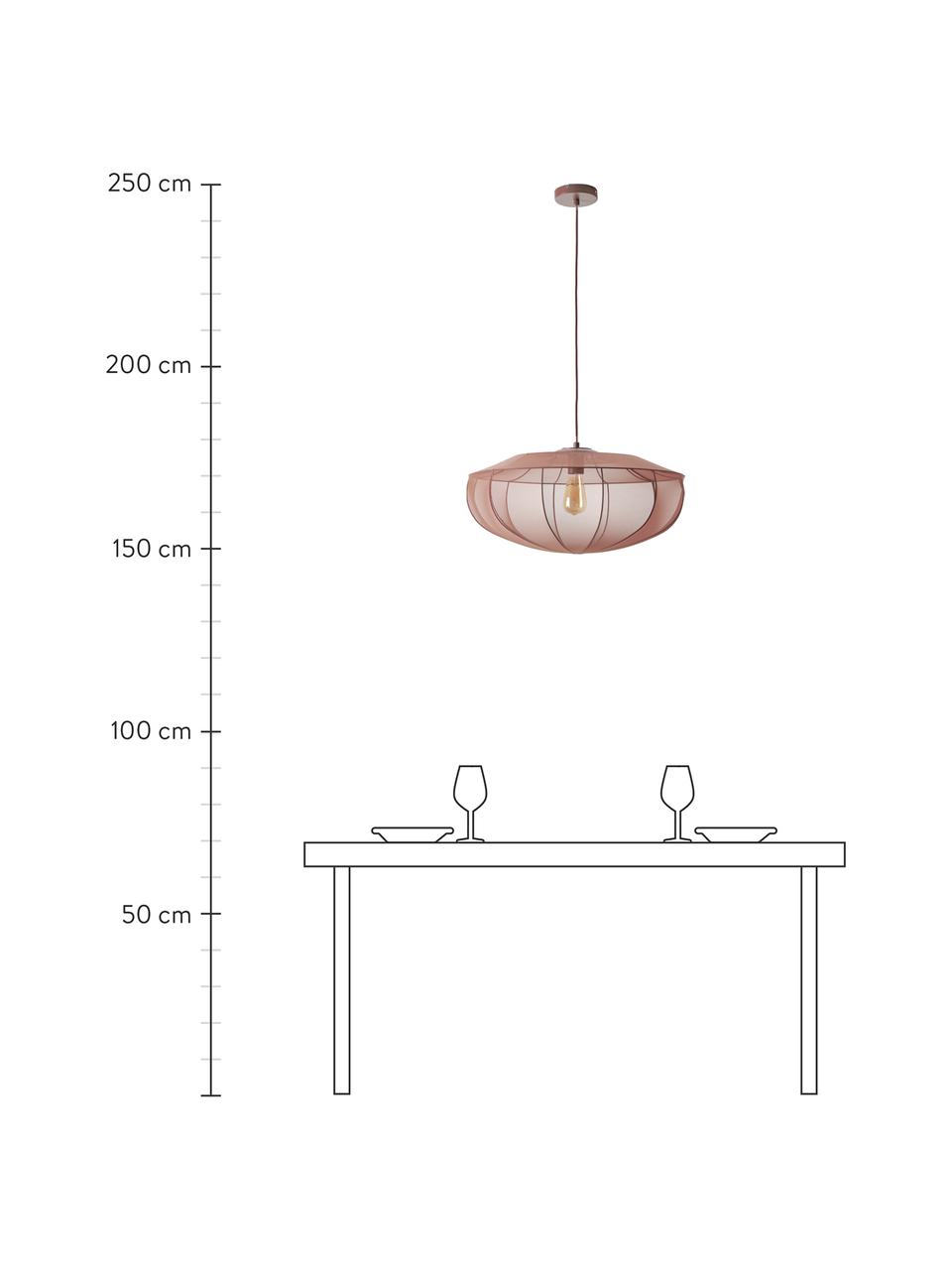 Závěsné svítidlo ze síťoviny Beau, Rezavá, Ø 60 cm, V 150 cm