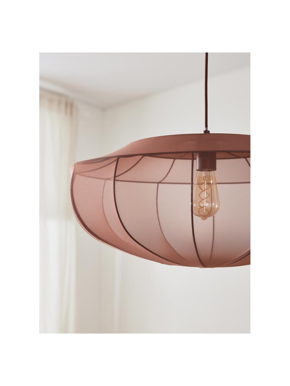 Lampa wisząca z siateczki Beau, Stelaż: metal malowany proszkowo, Rdzawoczerwony, Ø 60 x W 150 cm