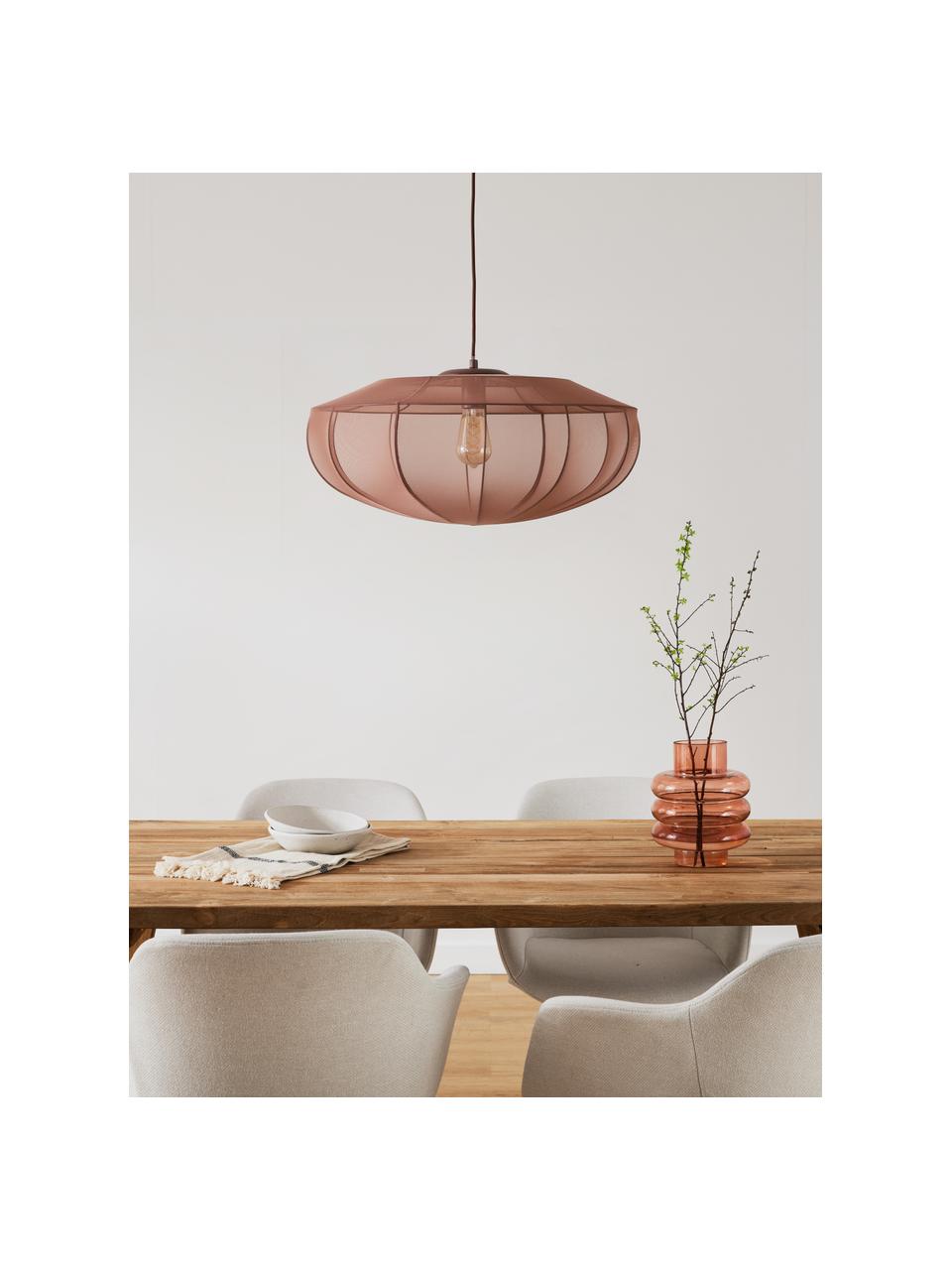 Lampa wisząca z siateczki Beau, Stelaż: metal malowany proszkowo, Nugatowy, Ø 60 x W 29 cm