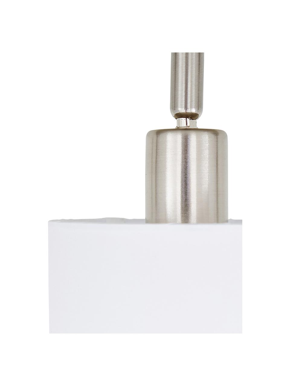 Faretti da soffitto classici Casper, Baldacchino: metallo nichelato, Struttura: metallo nichelato, Paralume: tessuto, Argentato, bianco, Larg. 56 x Alt. 7 cm